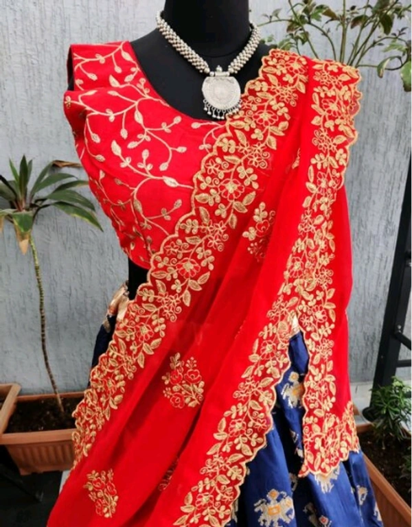 ABHISARIKA VOGUISH Embroidered Banarsi Women Lehenga - Free Size, Semi Stitched, Pack of 1